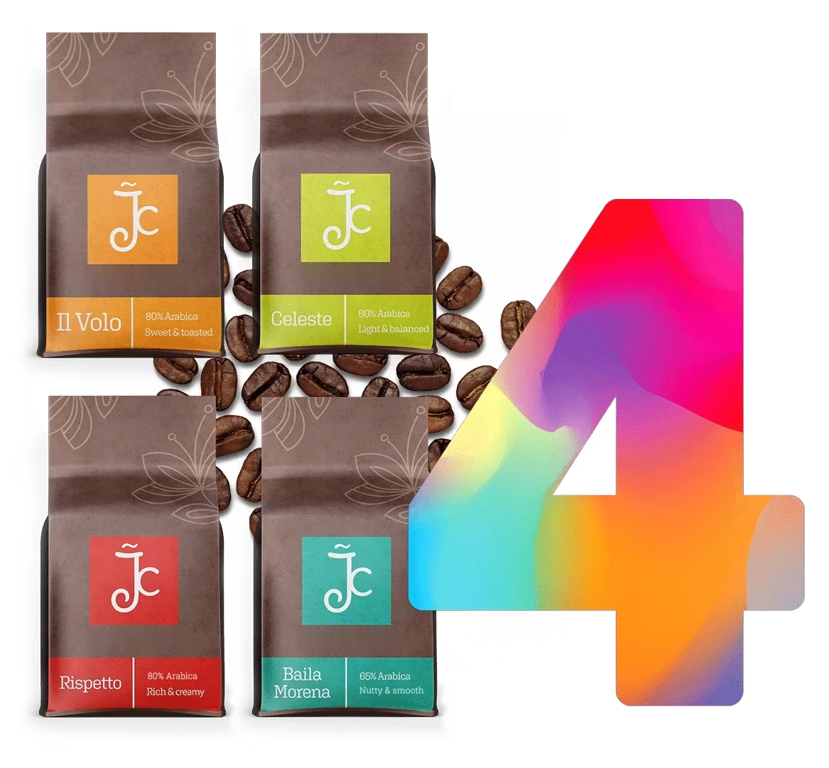 חבילת התנסות: 4 תערובות פולי קפה